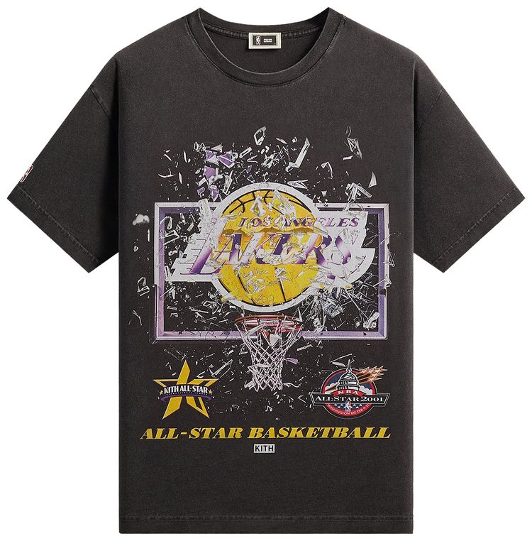 Kith For NBA All Star Los Angeles Lakers Shattered Backboard Vintage Tee Black