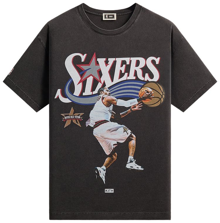 Kith For NBA All Star Philadelphia 76ers Allen Iverson Vintage Tee Black