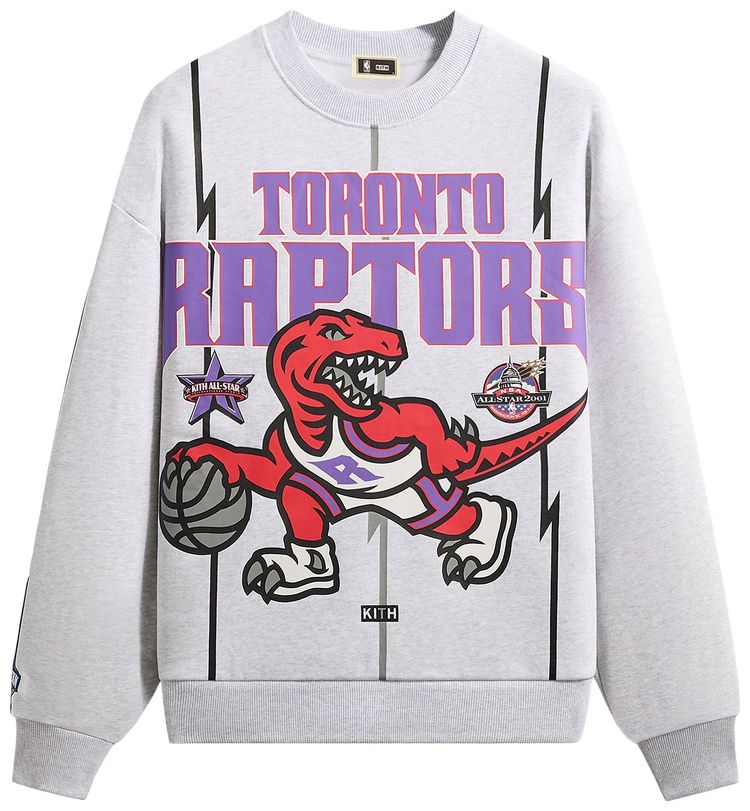 Kith For NBA All Star Toronto Raptors Nelson Crewneck Light Heather Grey