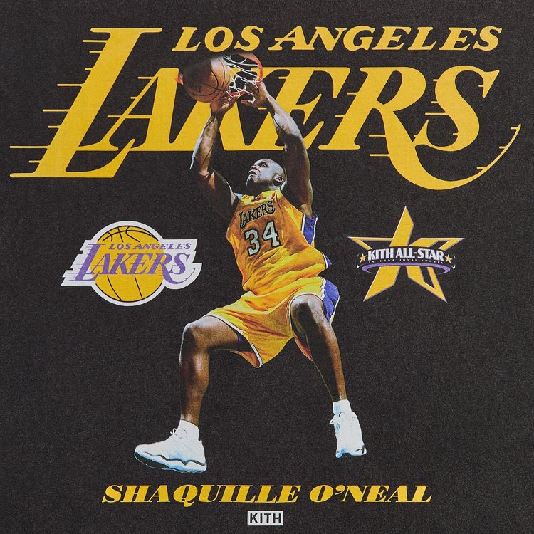 Kith For NBA All Star Los Angeles Lakers Shaquille OnEal Vintage Tee Black