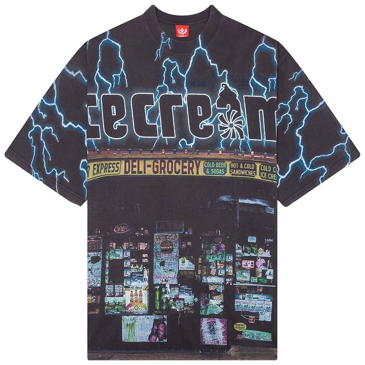 Icecream Static Short Sleeve Oversized Knit Charcoal Art