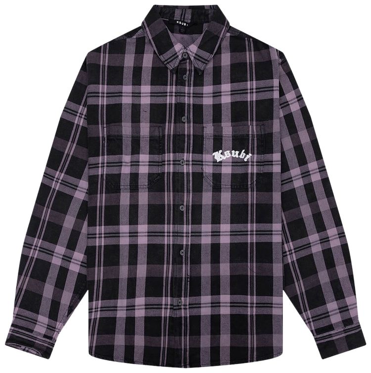 Ksubi Vulture Flannel Long Sleeve Shirt Plum