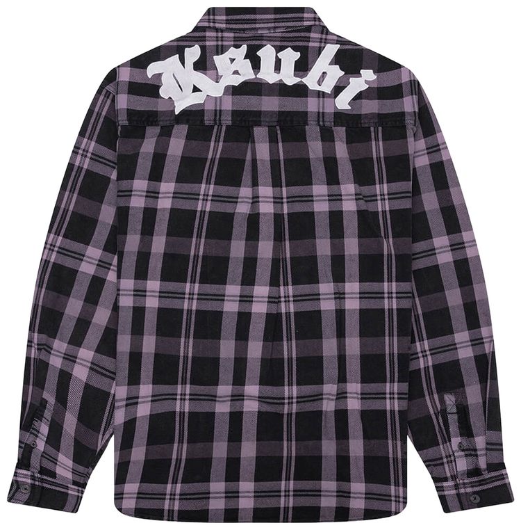 Ksubi Vulture Flannel Long Sleeve Shirt Plum