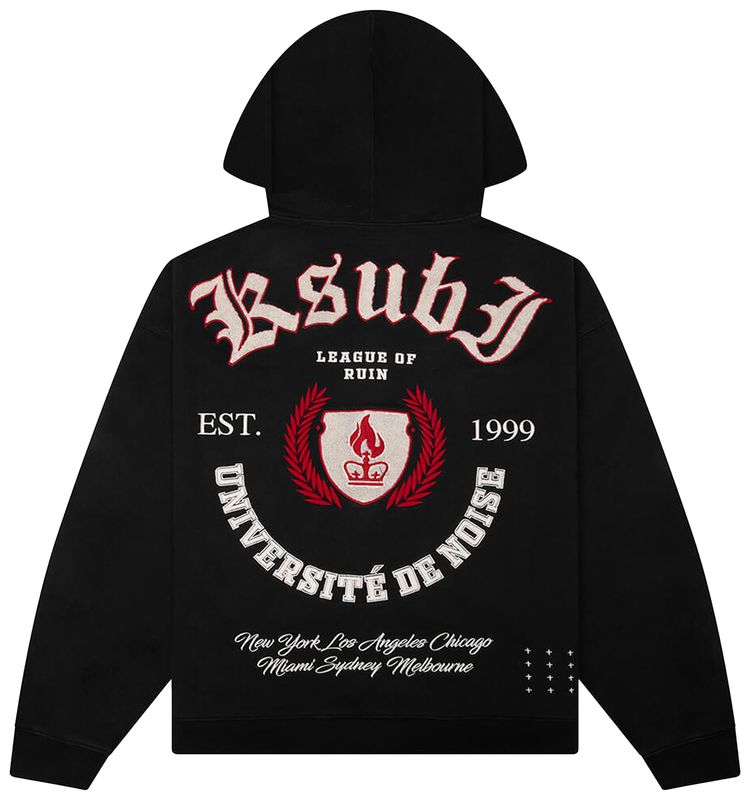 Ksubi League Ekcess Zip Hoodie Jet Black