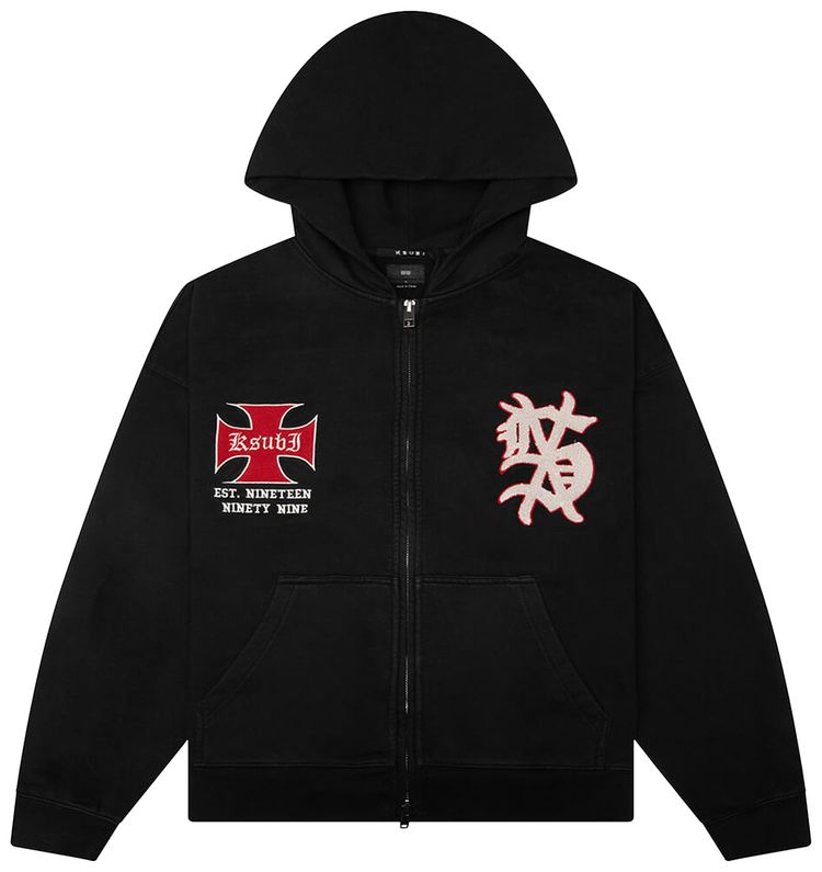 Ksubi League Ekcess Zip Hoodie Jet Black
