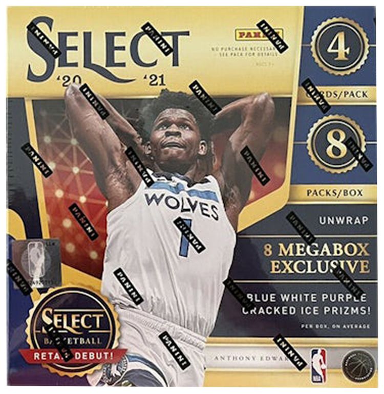 2020 21 Panini Select Basketball Mega Box BlueWhitePurple Cracked Ice Prizms