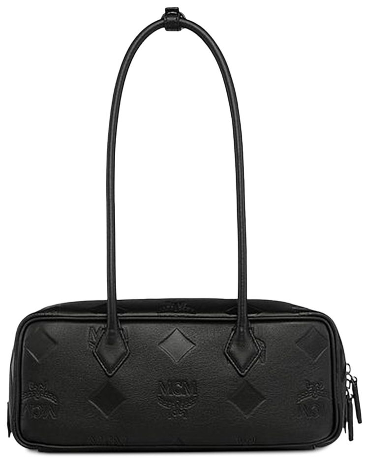 MCM Aren Leather Shoulder Small Bag Black