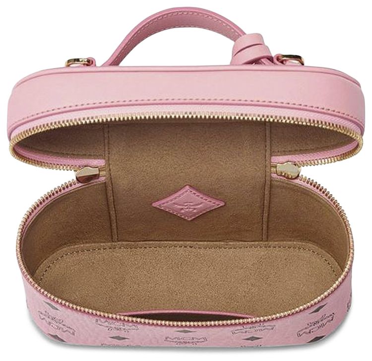 MCM Aren VI Leather Mix Mini Crossbody Bag Soft Pink