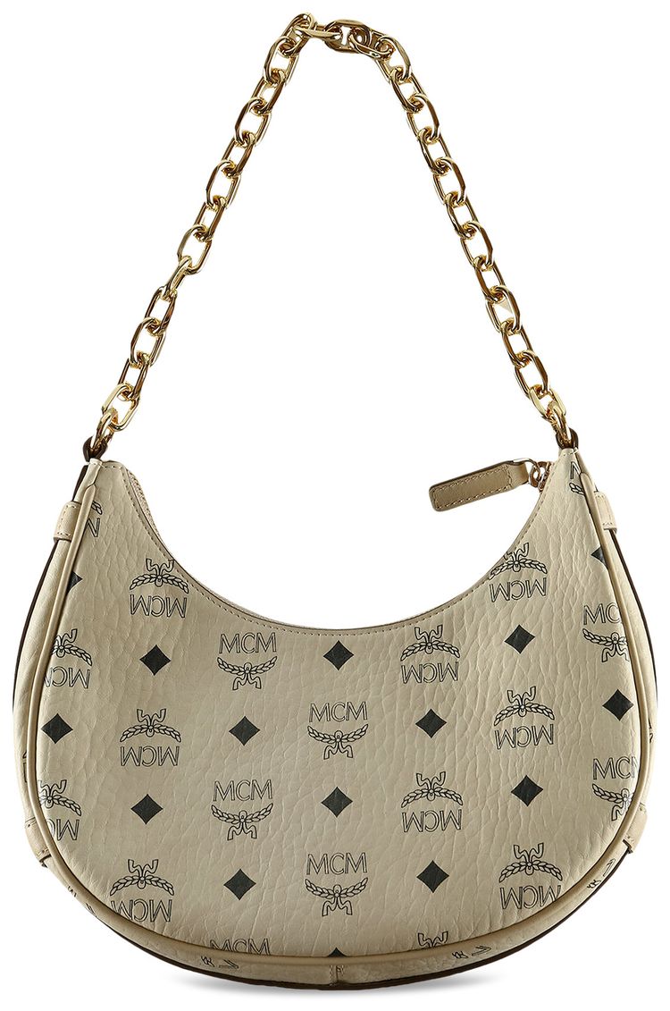 MCM Aren VI Small Hobo Bag BeigeBlack