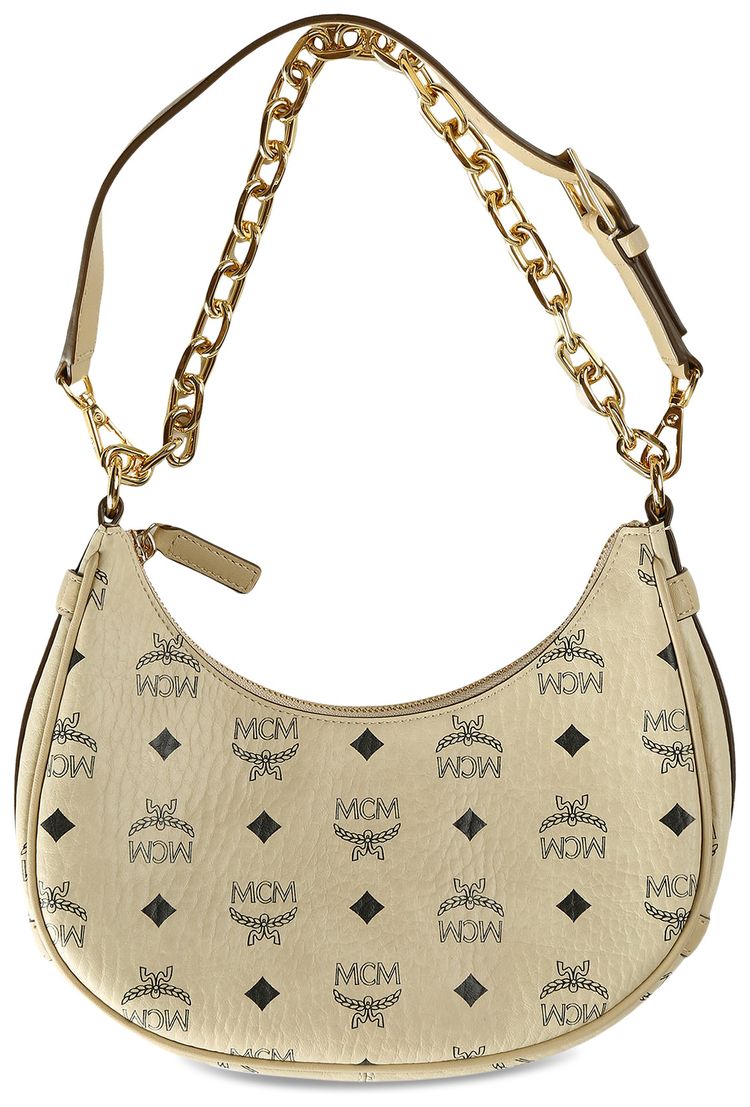 MCM Aren VI Small Hobo Bag BeigeBlack
