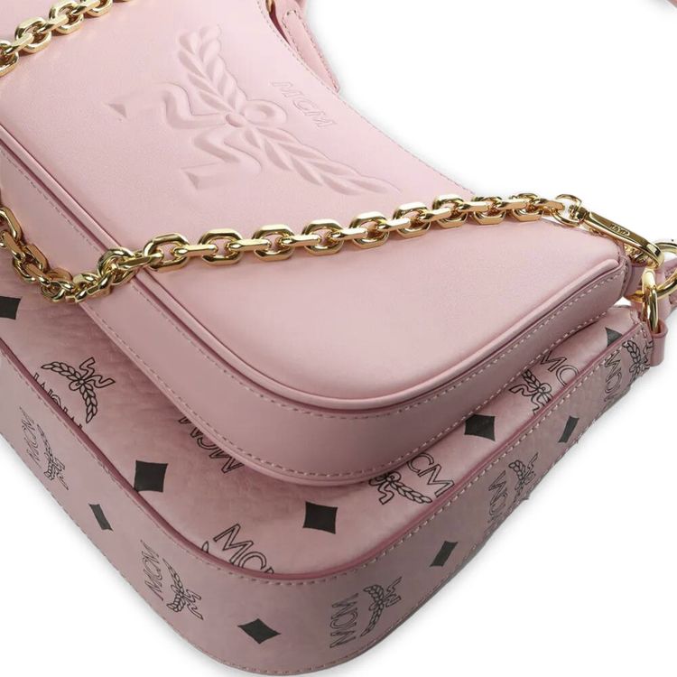 MCM Aren VI Mix Hobo Small Bag Soft Pink