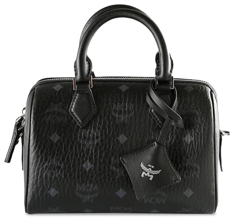 MCM Ella VI Small Boston Bag Black