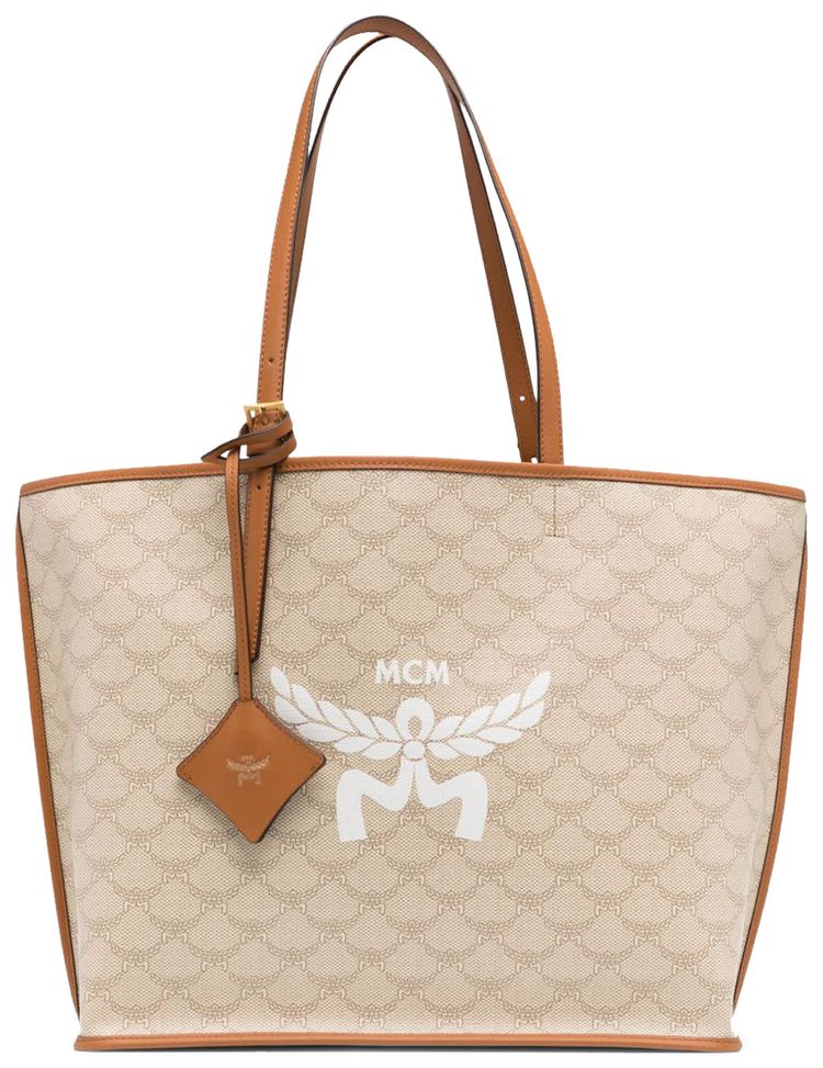 MCM Himmel Shopper Medium Bag Oatmeal
