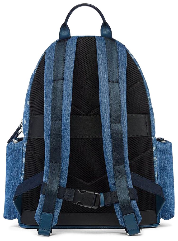 MCM Stark Fabric Medium Backpack Denim Blue