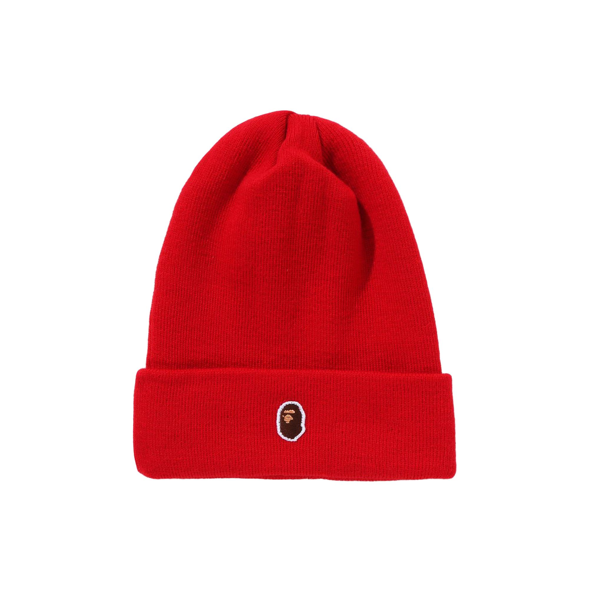 Buy BAPE Ape Head One Point x New Era Knit Cap 'Red' - 1L83 181