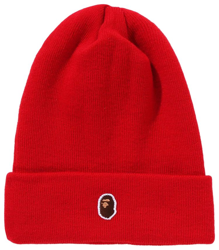BAPE Ape Head One Point x New Era Knit Cap Red