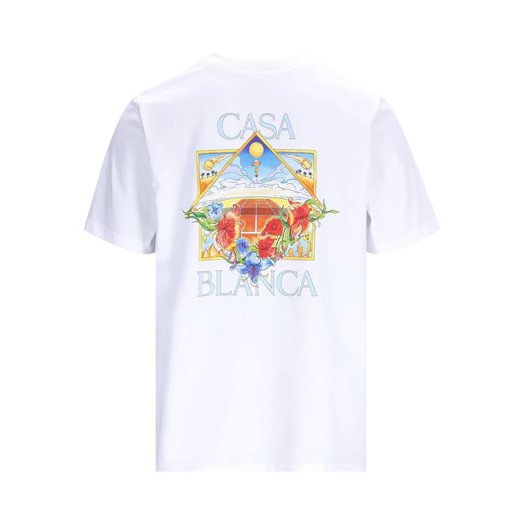 Casablanca Tennis Landscape Classic T Shirt White