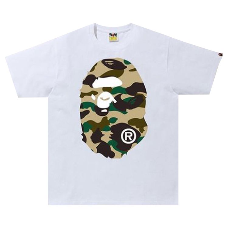 BAPE 1st Camo Big Ape Head Tee White Yellow
