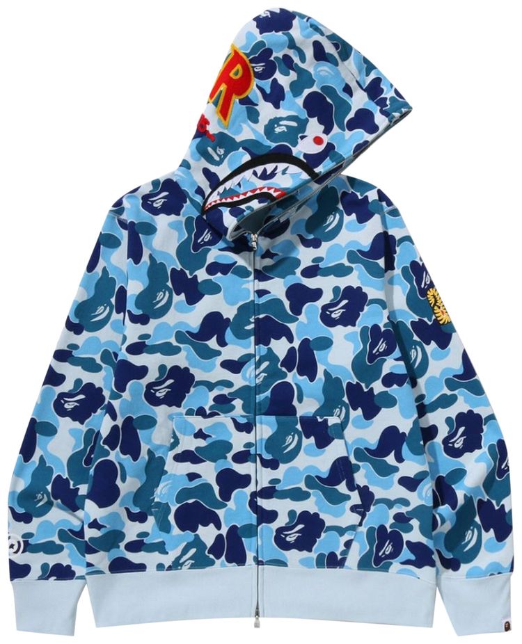 BAPE ABC Camo 2nd Shark Full Zip Hoodie Blue