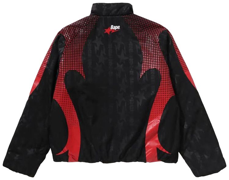 BAPE Aba Frame Monogram Jacquard Multi Logo Padded Jacket Black