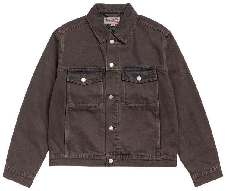 Stussy Lined Denim Trucker Jacket Resin Wash Brown