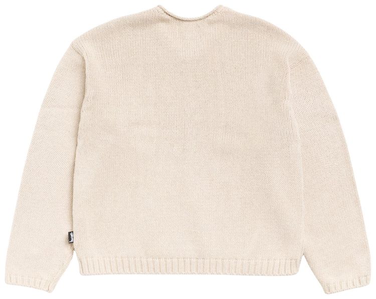 Stussy Roll V Neck Sweater Oatmeal