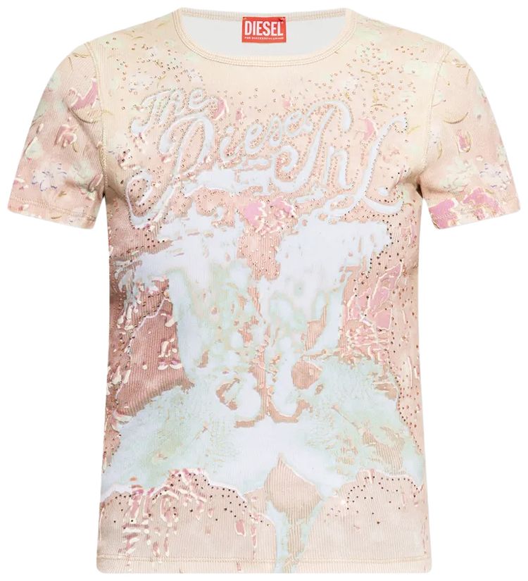 Diesel T Bril Short Sleeve Top Pink