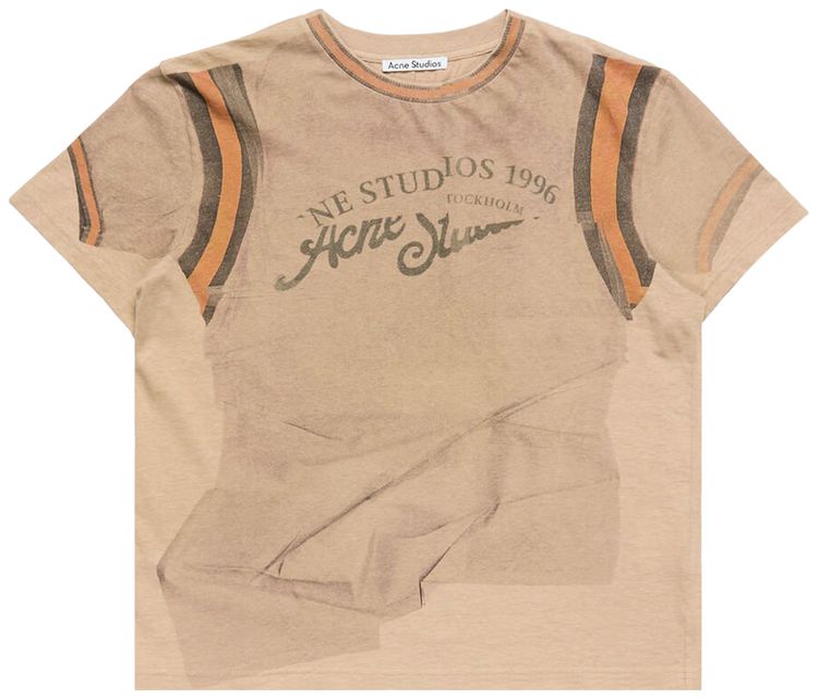 Acne Studios Eram Graphic T Shirt Sand Beige