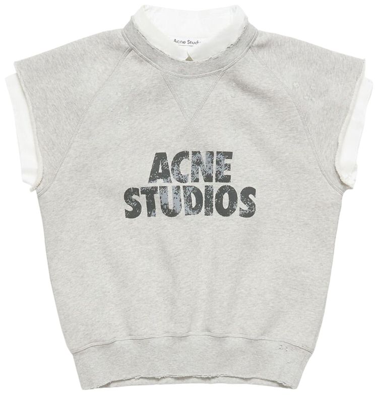 Acne Studios Layered Fleece Vest Grey Melange