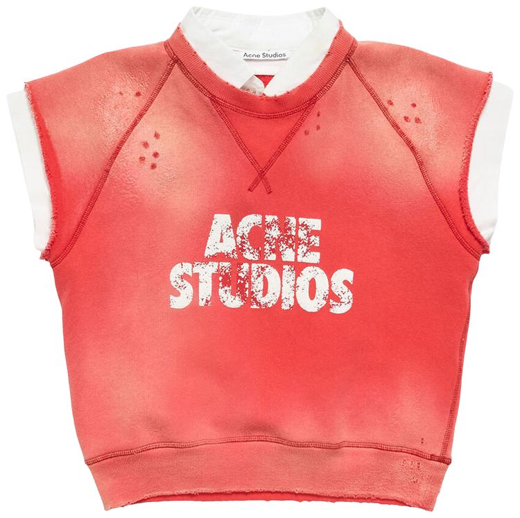 Acne Studios Fleece Logo Vest RedWhite