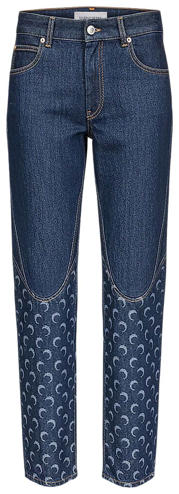 Marine Serre Midnight Blue Denim Jeans Midnight Blue