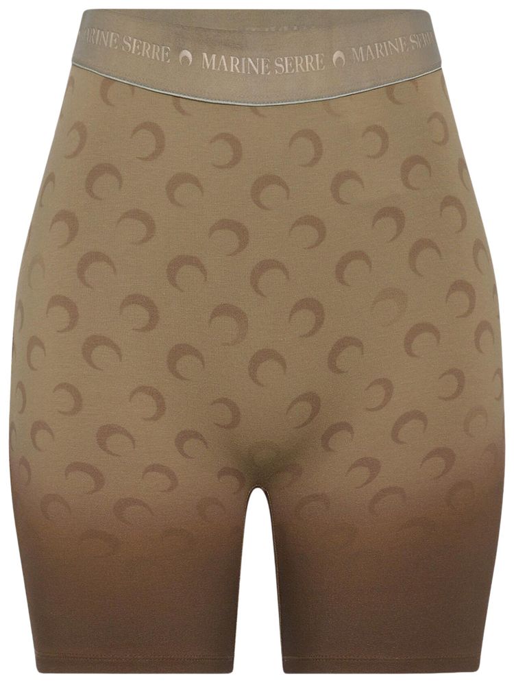 Marine Serre Faded Moon Mini Shorts Taupe