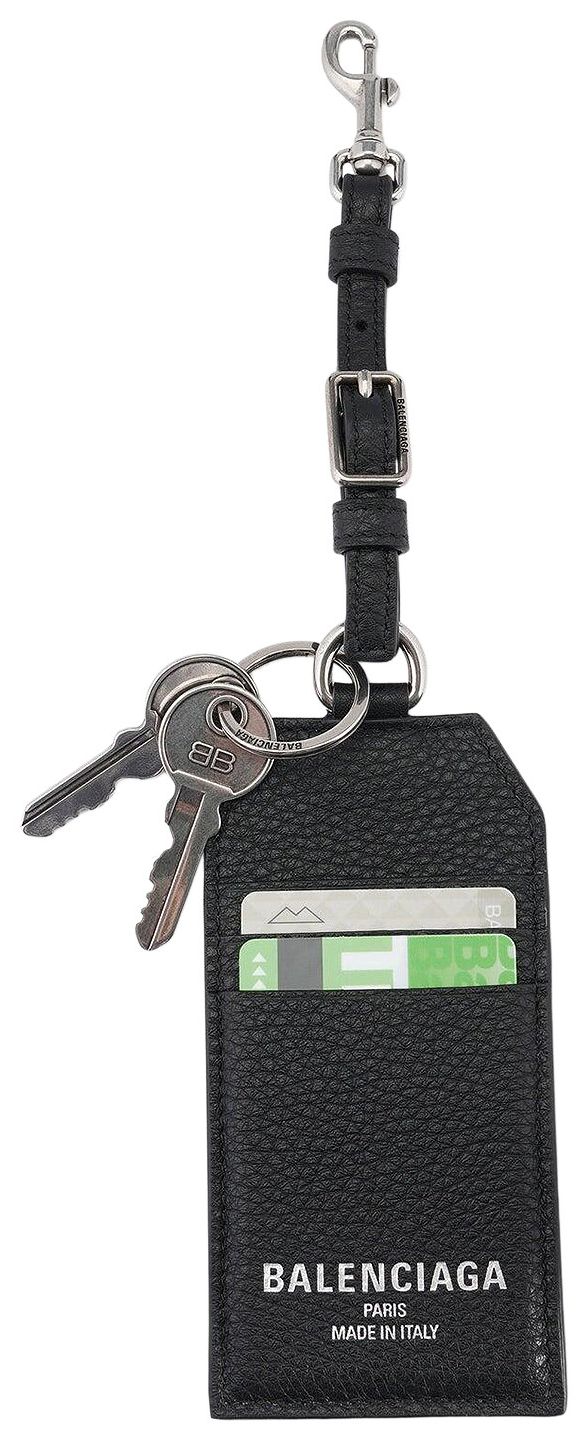 Balenciaga Credit Keyring Black