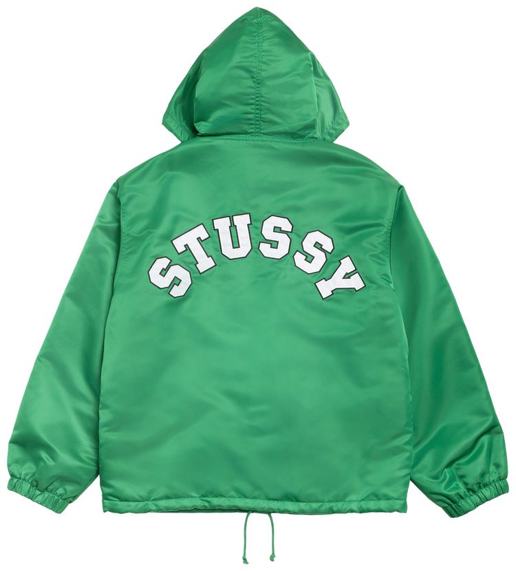 Stussy Hooded Coaches Jacket Green