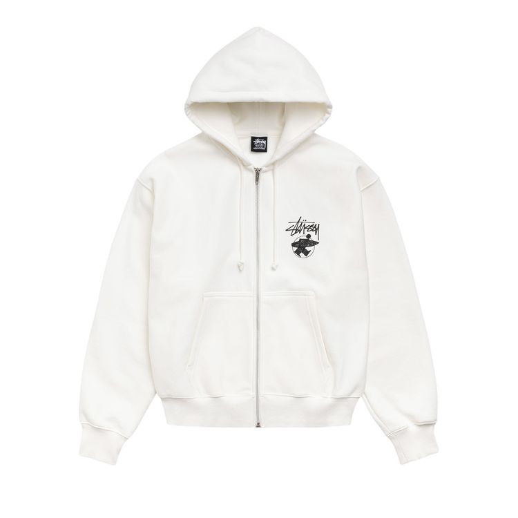 Stussy Long Haul Zip Hoodie Off White