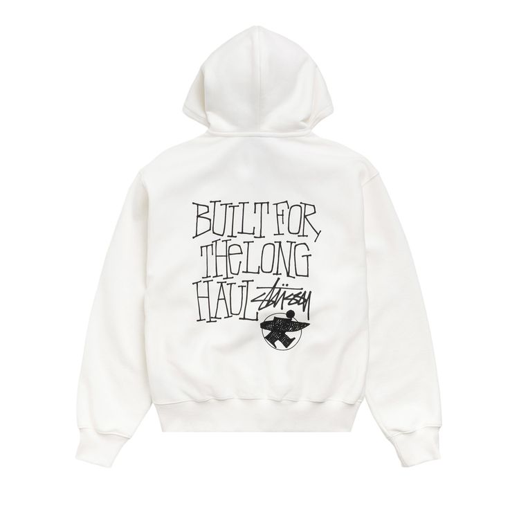 Stussy Long Haul Zip Hoodie Off White