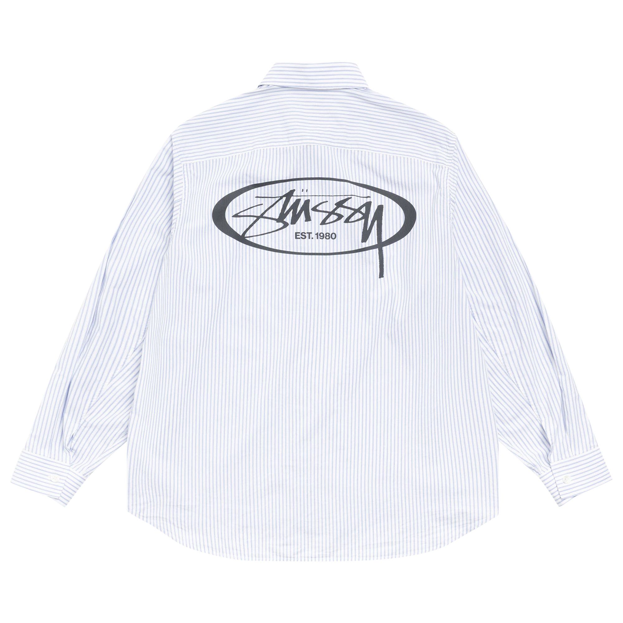 Buy Stussy Standard Logo Shirt 'Blue Stripe' - 1110387 BLUE | GOAT