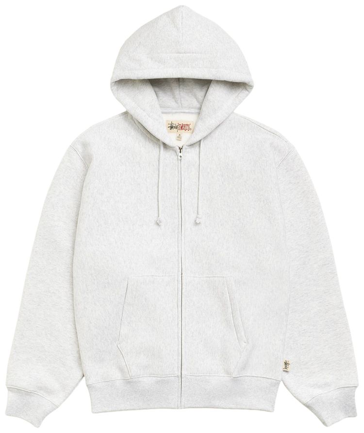 Stussy Fleece Zip Hoodie Ash Heather