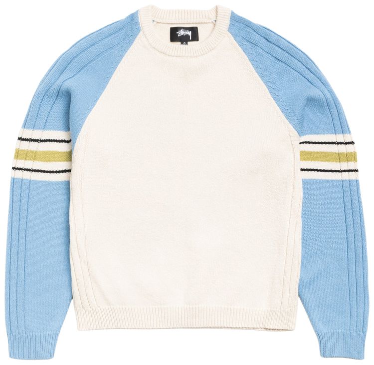 Stussy Stripe Raglan Crew Blue