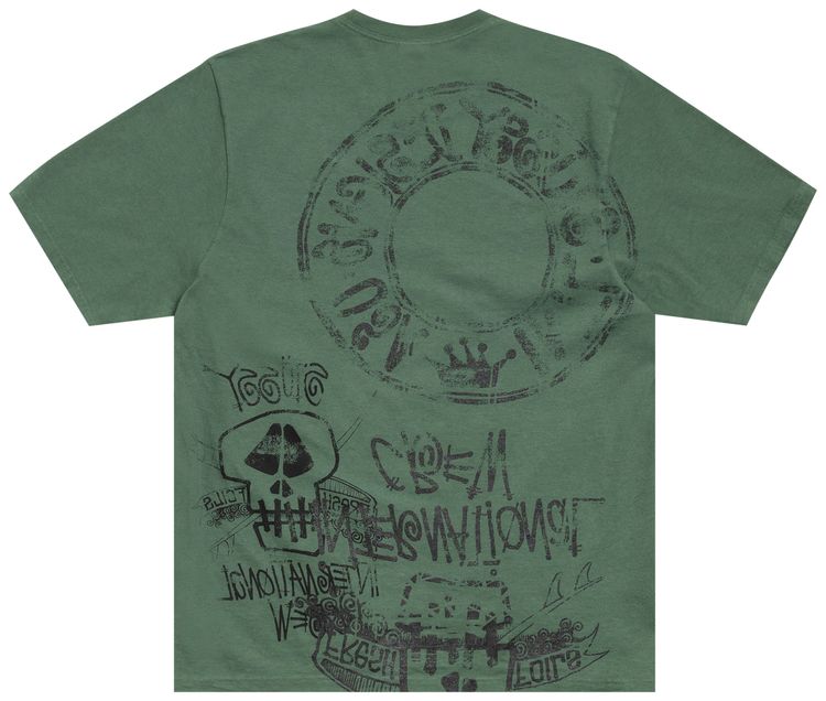 Stussy Skulls Tee Pigment Dyed Pine