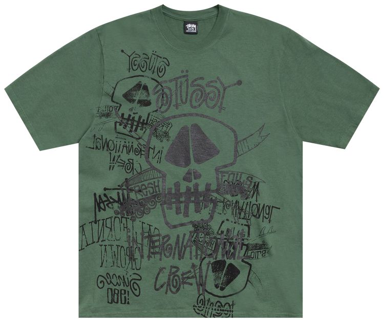 Stussy Skulls Tee Pigment Dyed Pine
