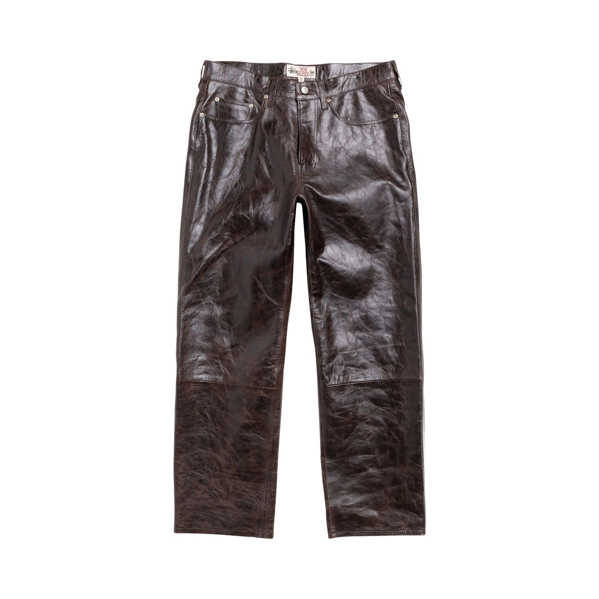 Buy Stussy New Classic Pant Leather 'Dark Brown' - 116764 DARK | GOAT