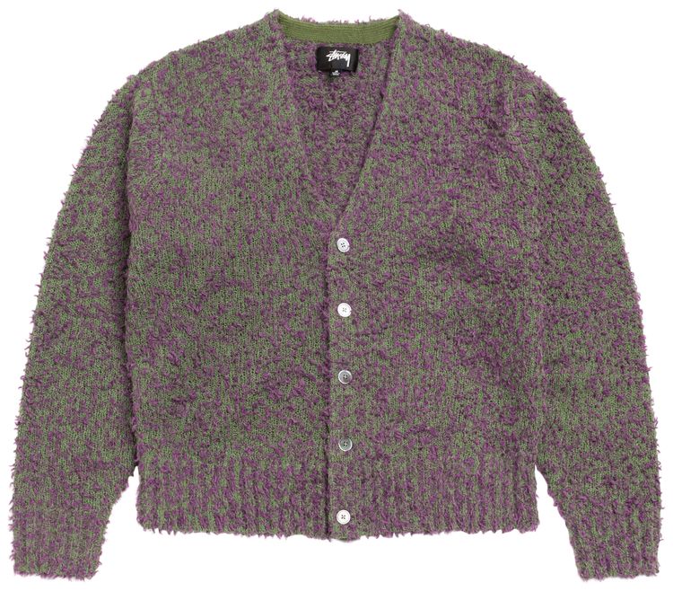 Stussy Textured Cardigan PurpleGreen