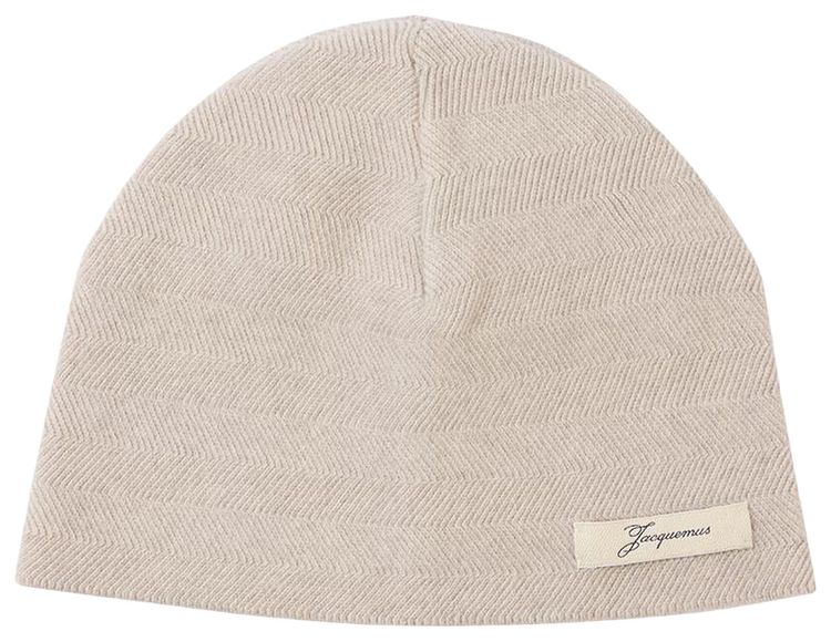 Jacquemus Le Bonnet Chevron Light Beige