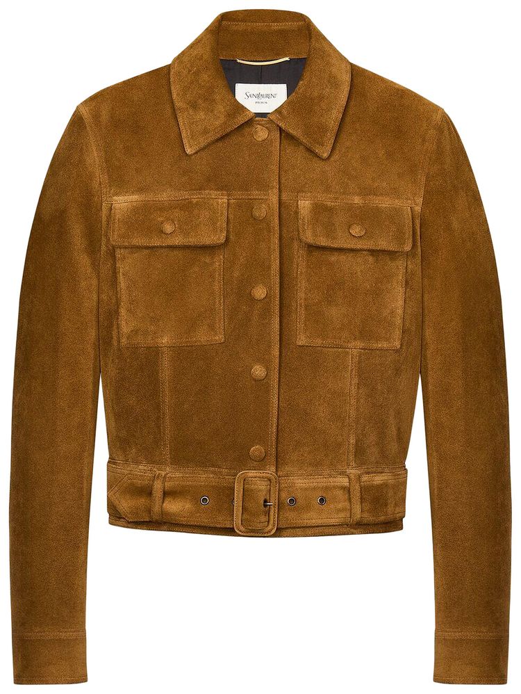 Saint Laurent Suede Jacket Noix