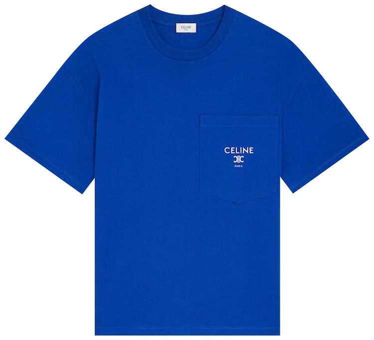 CELINE Relaxed T Shirt Royal BlueOff White