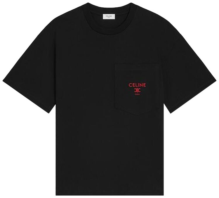 CELINE Relaxed T Shirt BlackRouge Cerise