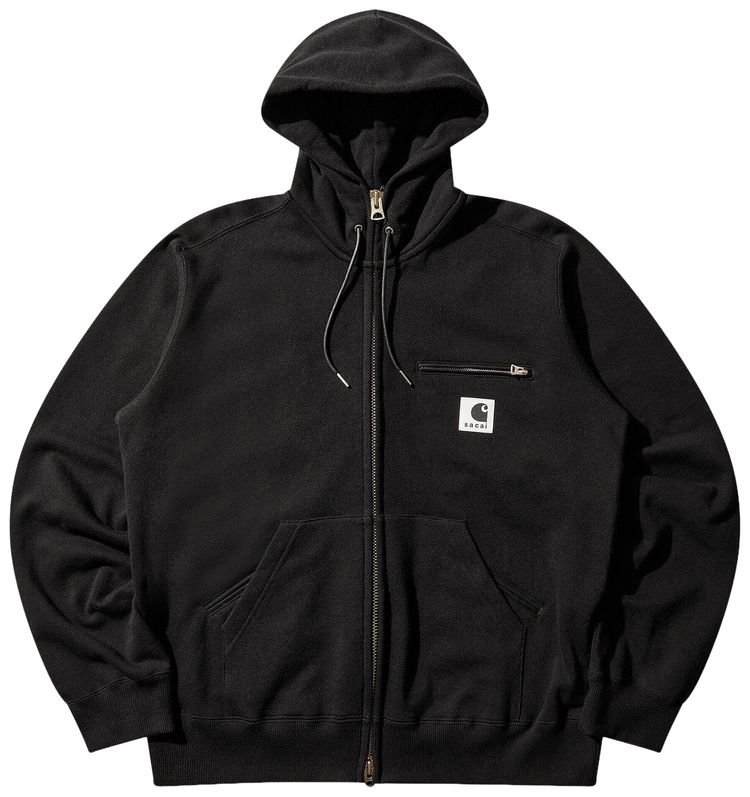 Sacai x Carhartt WIP Cotton Jersey Hoodie Black