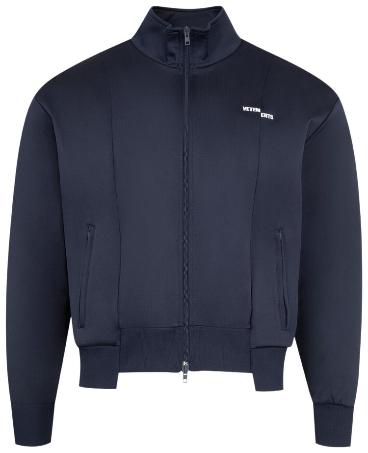 Vetements Cut Up Athletic Zip Up Navy