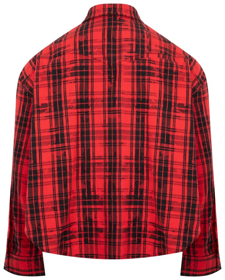 Vetements Cowboy Flannel Shirt RedBlack Check